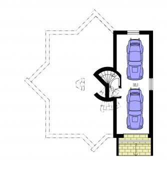 Spiegelverkehrter Entwurf | Grundriss des Untergeschosses - PRESTIGE 210
